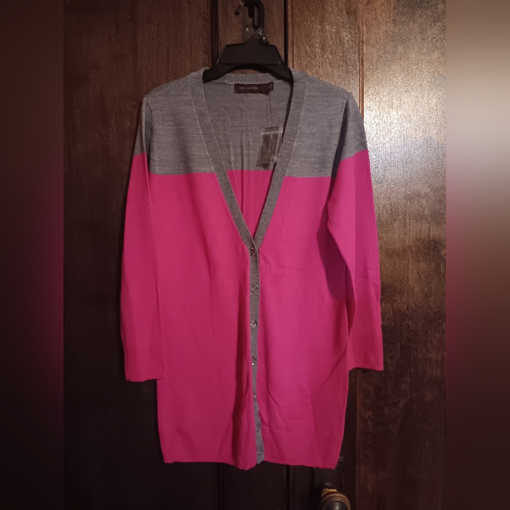 The Limited NWT grey and pink cardigan